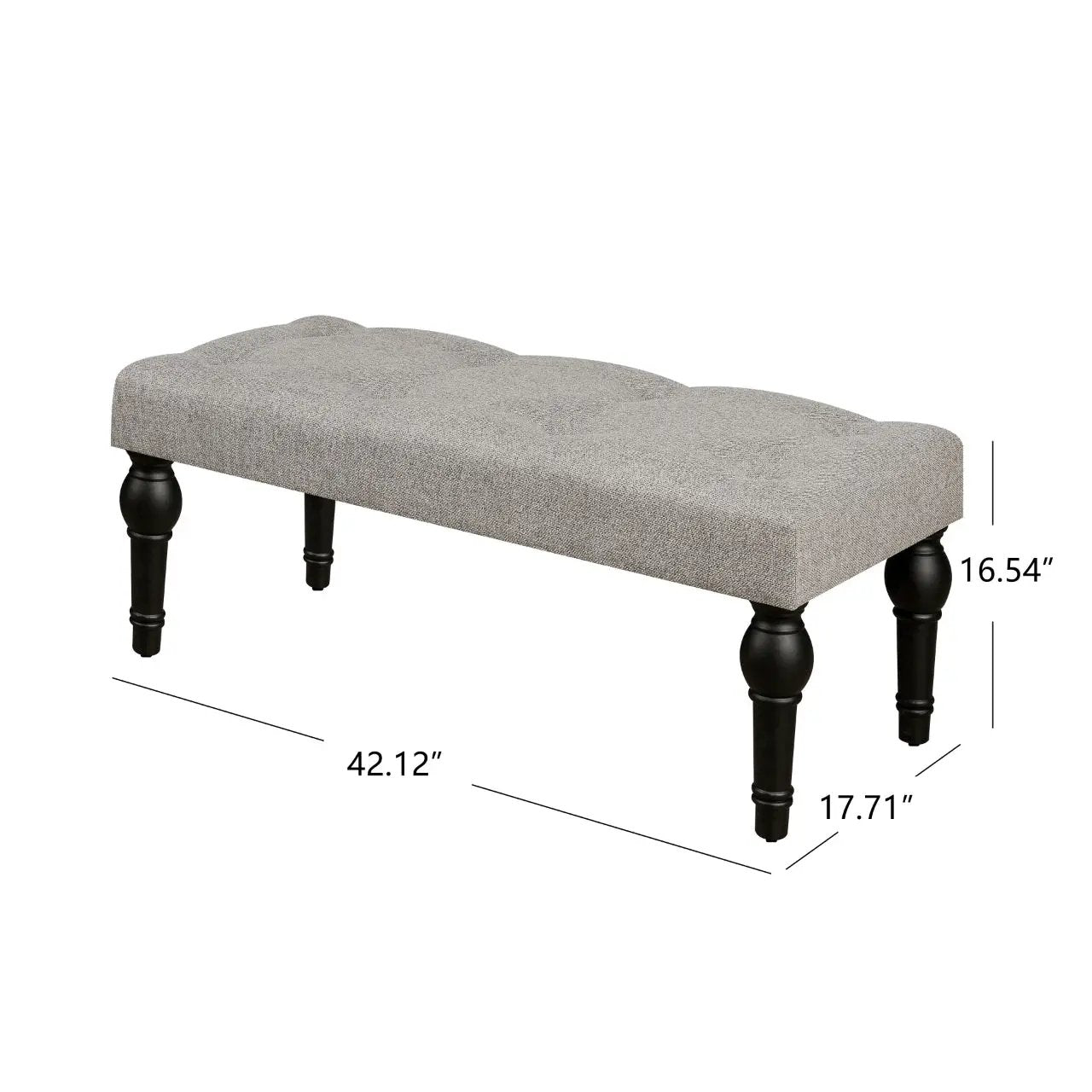 Ottoman Bedside Bench with Roman Column Feet