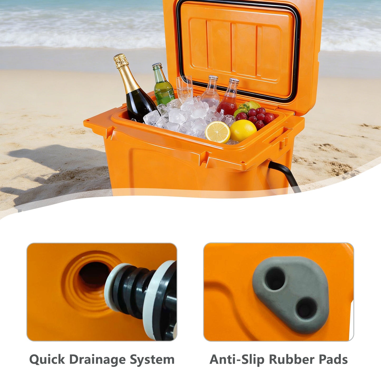 25qt Portable Cooler with Extended Ice Retention