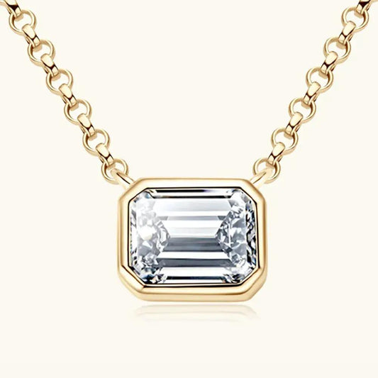 1 Carat Moissanite 925 Sterling Silver Pendant Necklace - Tampa Home & Garden Store