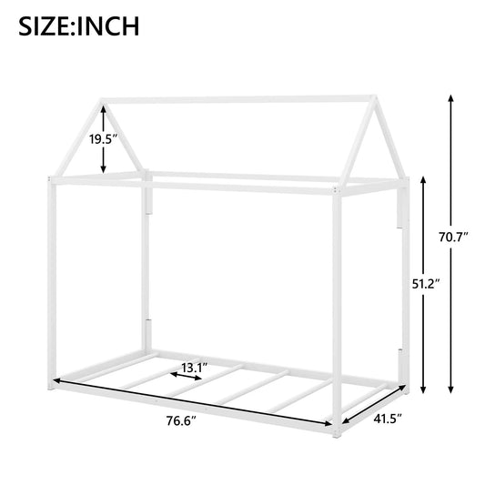 Twin white metal house-shape platform bed frame by VIP Digital Presence on Tampa Home & Garden Store