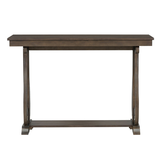 48-Inch Rustic Vintage Console Table --- Farmhouse Style Entryway Table with Open Shelf and Sturdy Construction (Walnut)
