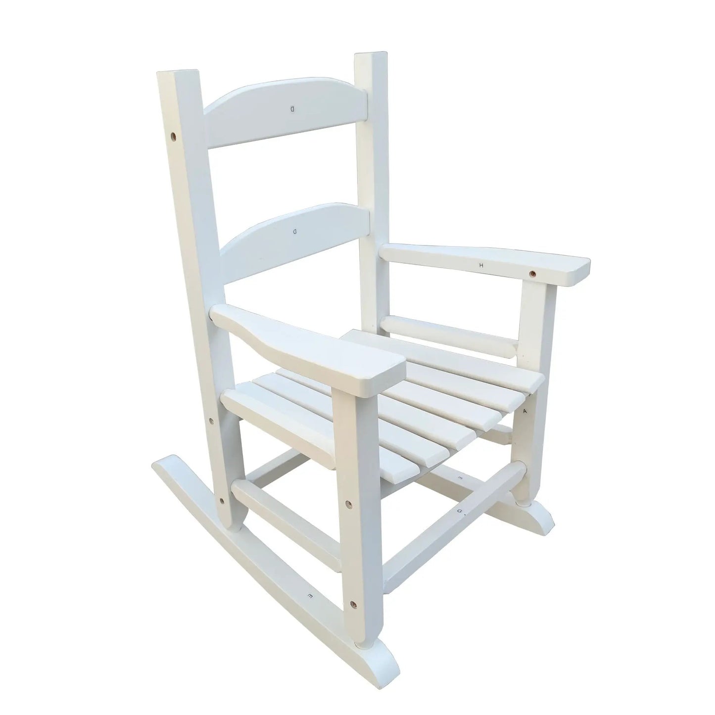 Fauteuil à bascule blanc pour enfants – Intérieur ou extérieur – Convient aux enfants – Durable – Bois de peuplier