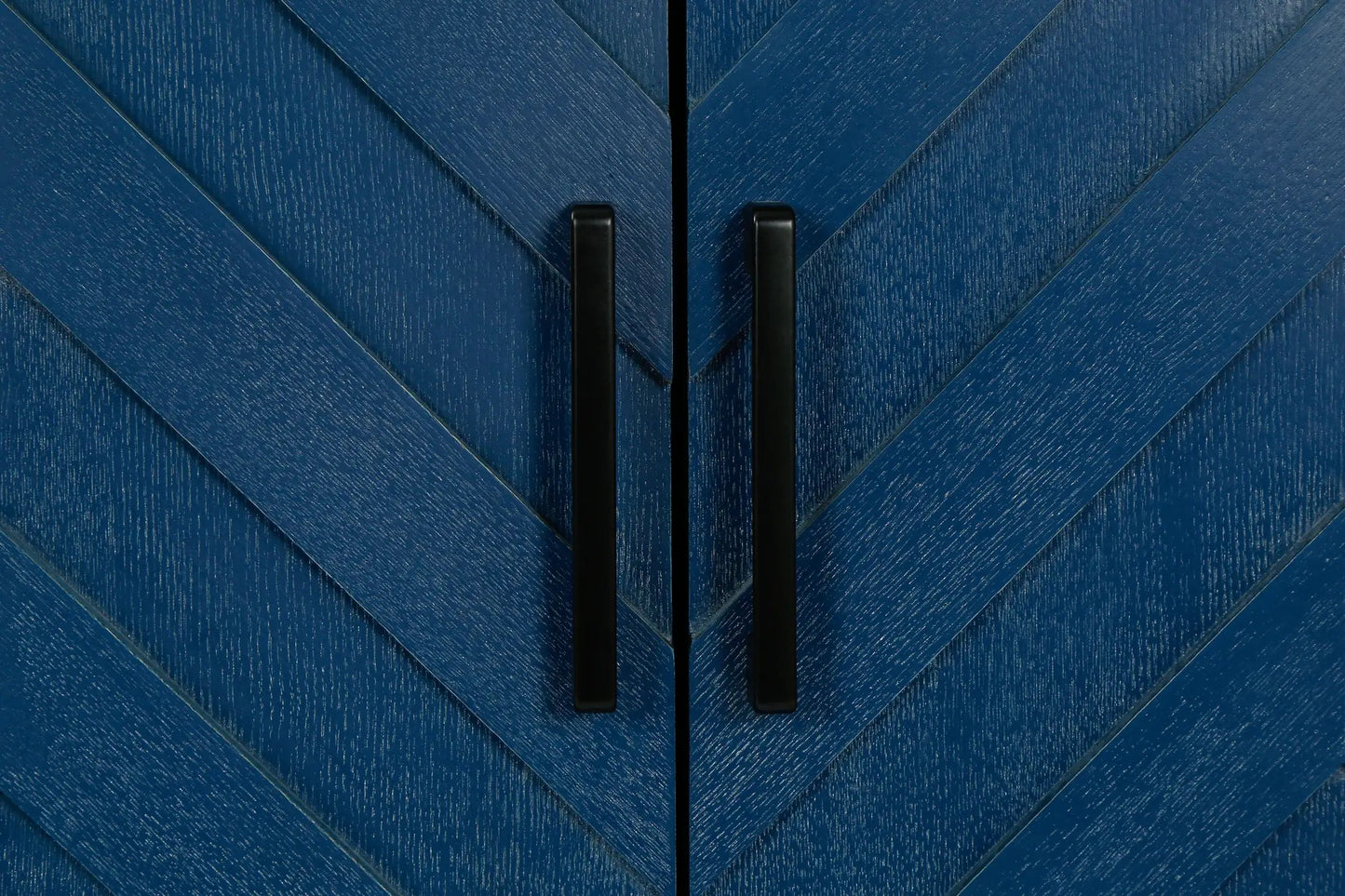 Stronger Vintage Buffet Cabinet Lacquered Storage blue chevron doors with black handles on Tampa Home & Garden Store
