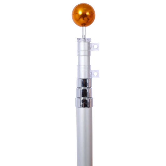 25 ft segmented flag pole kit heavy duty aluminum orange ball finial atop aluminum pole with chrome hardware on Tampa Home & Garden Store