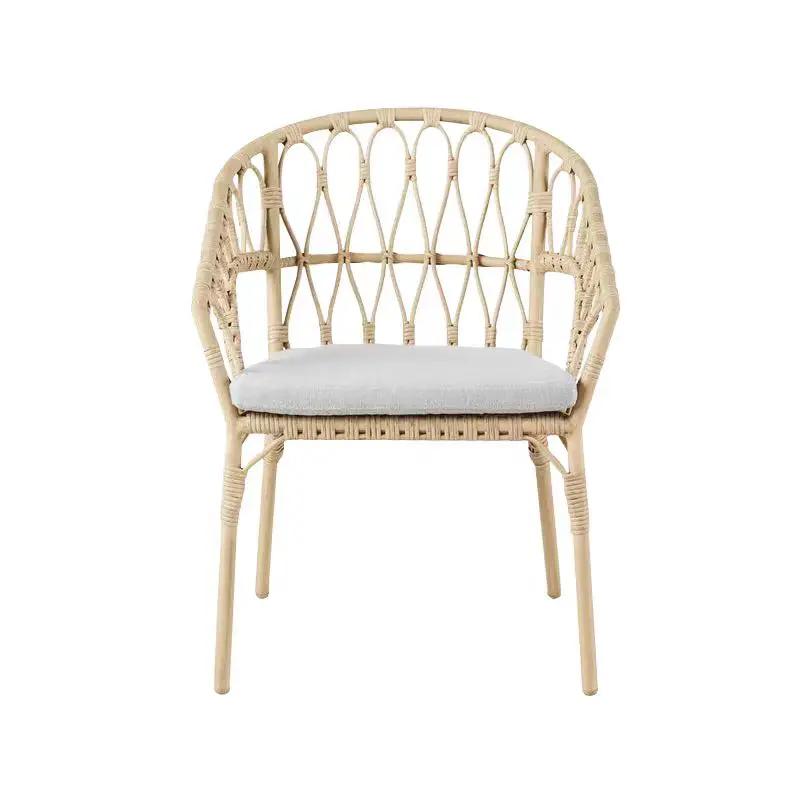 Patas de mesa para sillas de bambú tejidas, sencillas, para cenas al aire libre