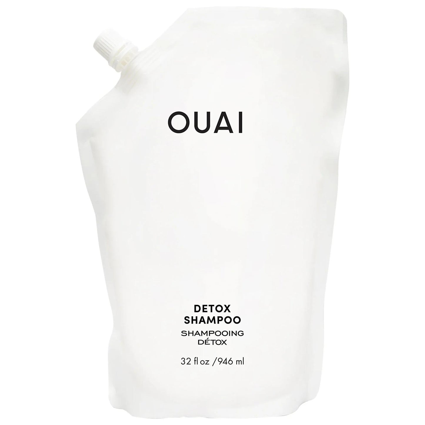 Detox Shampoo pouch by Beauty Care Bag, white stand-up pouch with spout cap on Tampa Home & Garden Store