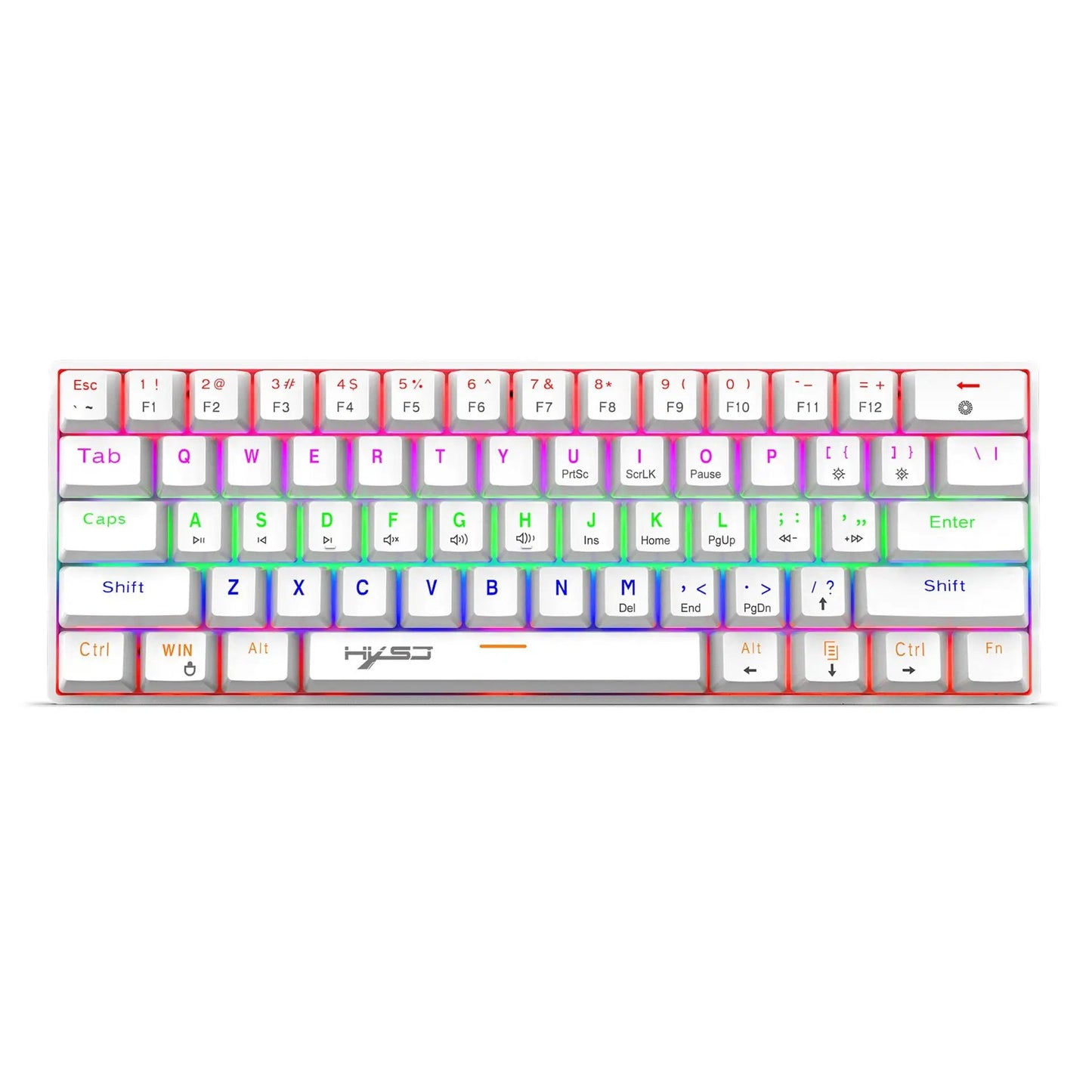 Compact 61-key mechanical keyboard with blue switches, RGB lighting, VIP Digital Presence on Tampa Home & Garden Store