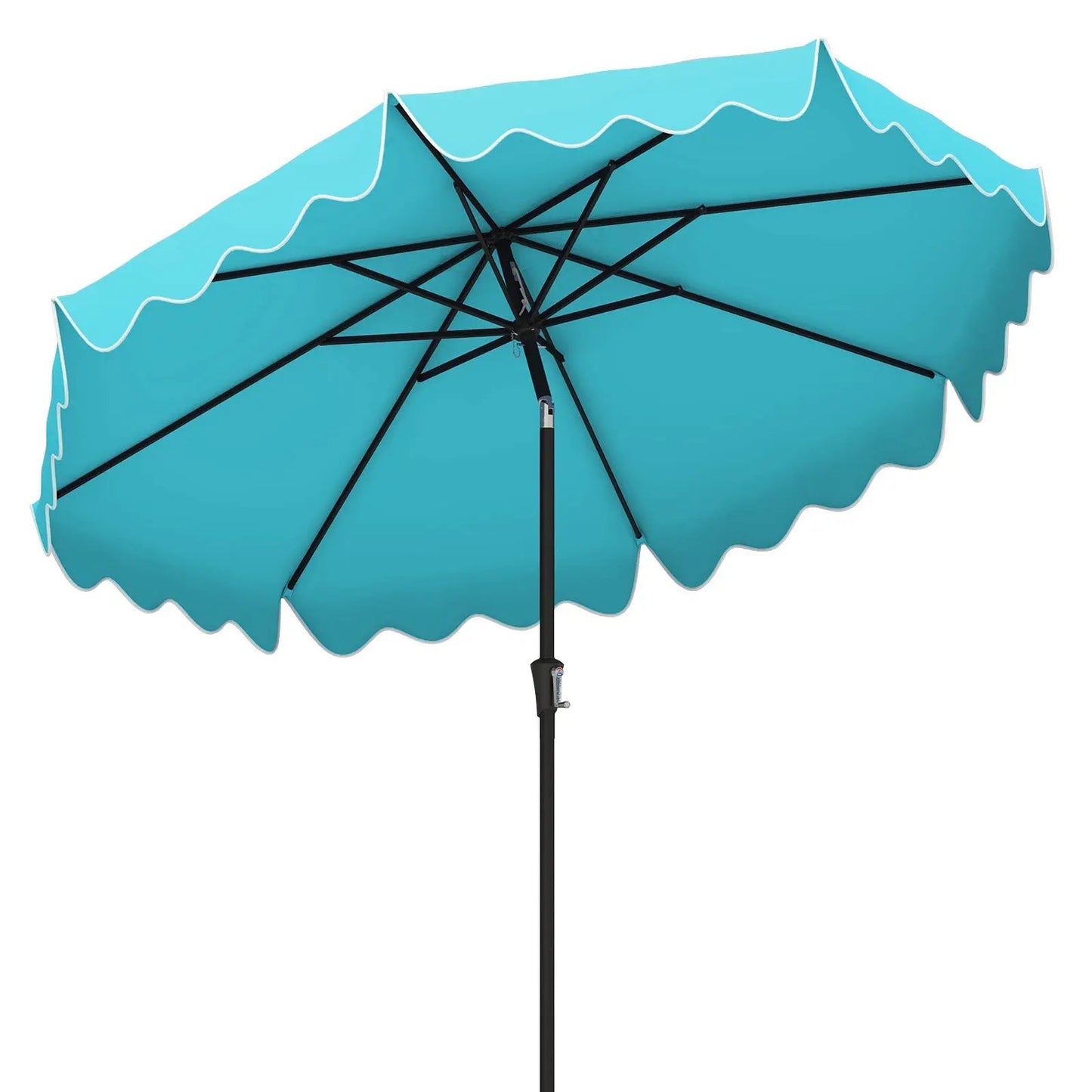 9 Feet Patio Umbrella with Crank Handle and Push Button Tilt-Brown - Tampa Home & Garden Store