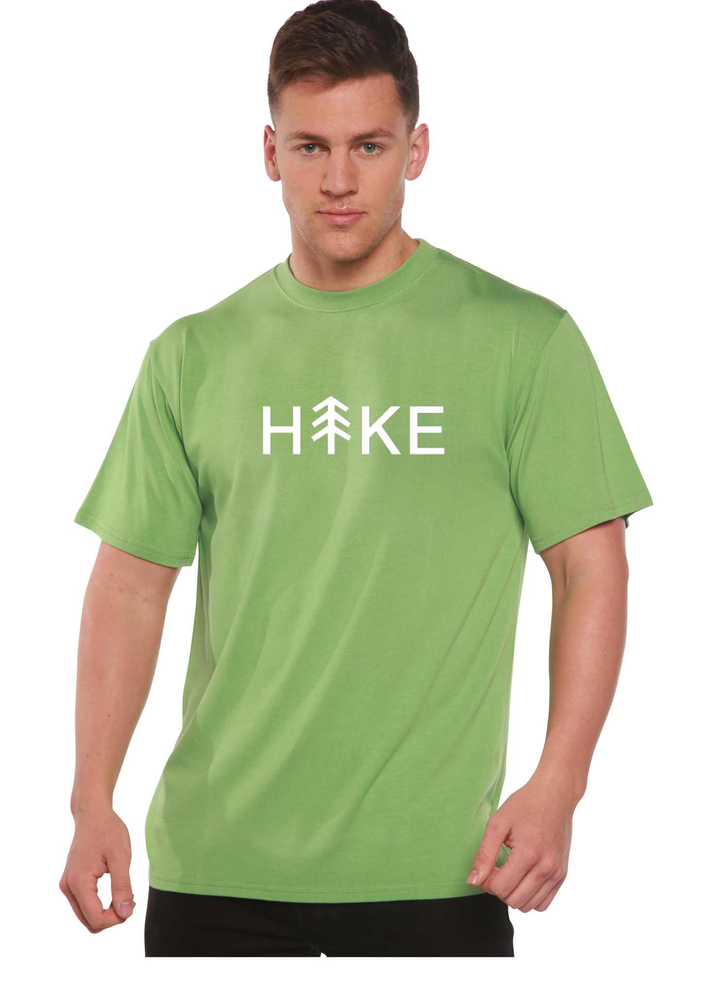 Hike men's lime green bamboo viscose/organic cotton graphic T-shirt with tree logo on Tampa Home & Garden Store