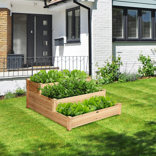3 Tier Elevated Wooden Vegetable Garden Bed - Tampa Home & Garden Store