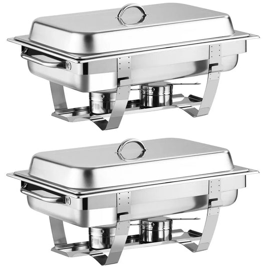 2-pack stainless steel full-size chafing dishes with lids on Tampa Home & Garden Store