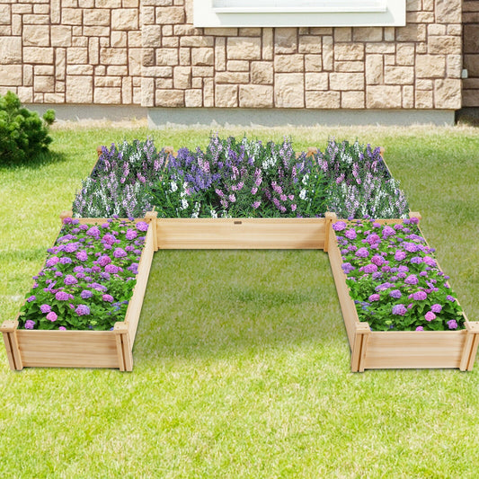 U-Shaped Wooden Garden Raised Bed for Backyard and Patio - Tampa Home & Garden Store