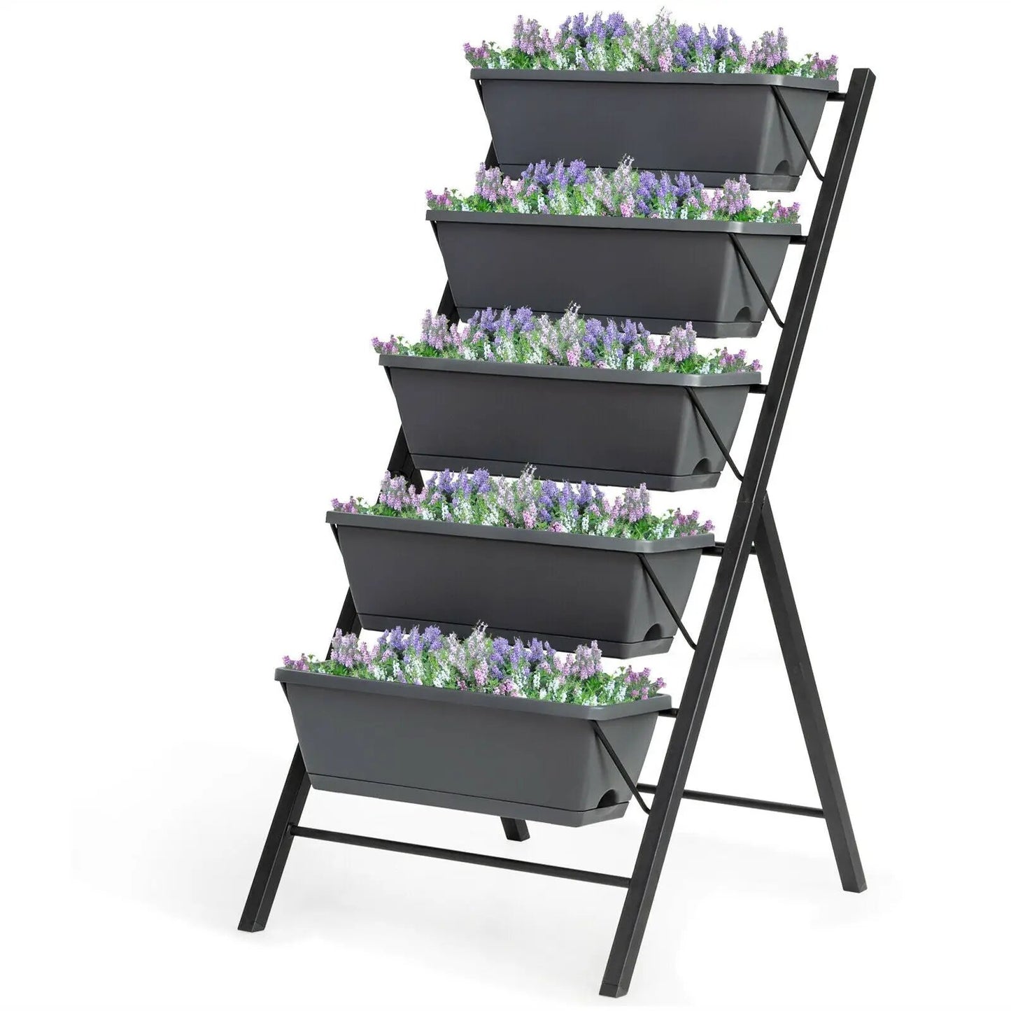 5-Tier Raised Garden Bed with Water Drainage for Flowers Vegetables - Tampa Home & Garden Store