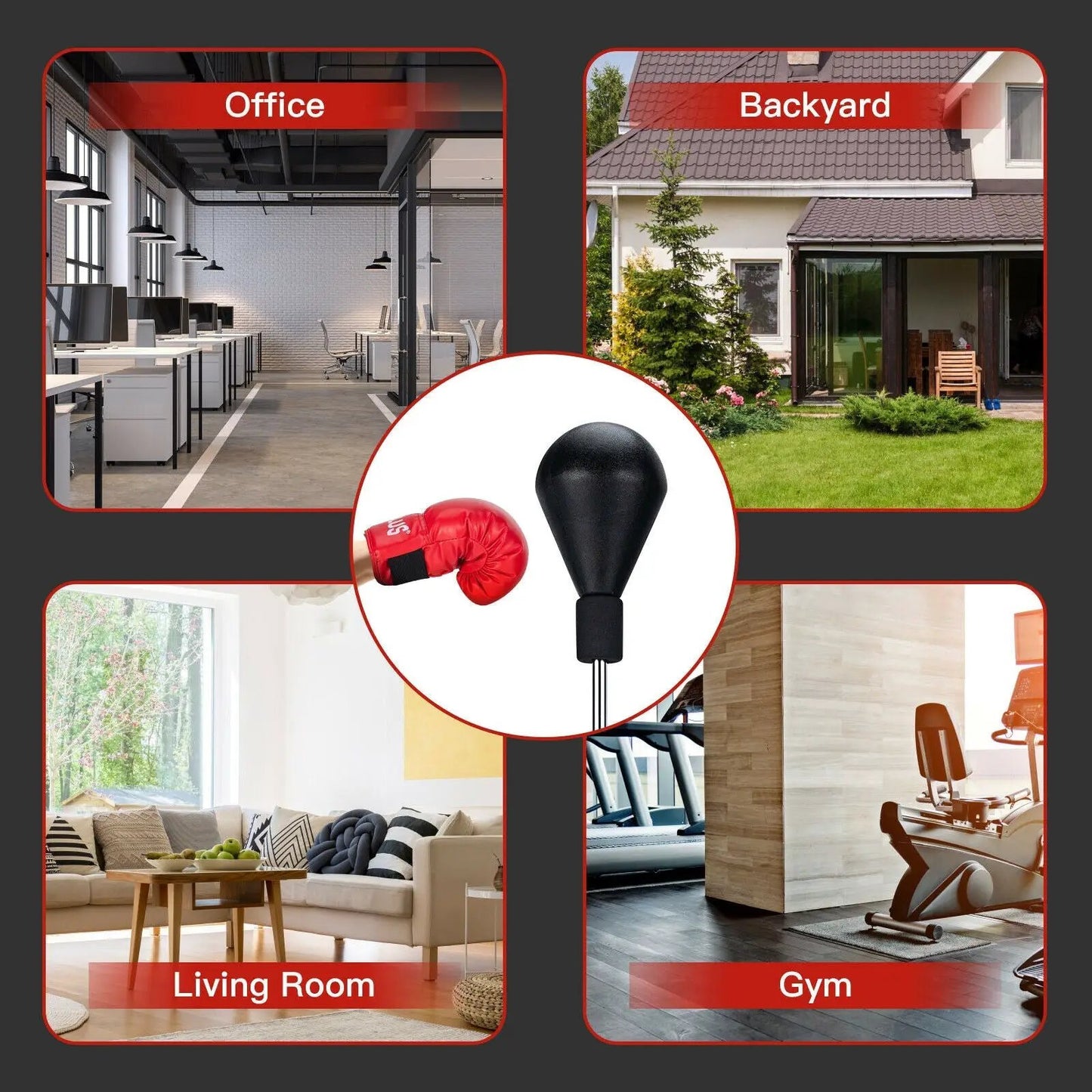Adjustable freestanding punching bag with red boxing glove DirectDeals on Tampa Home & Garden Store