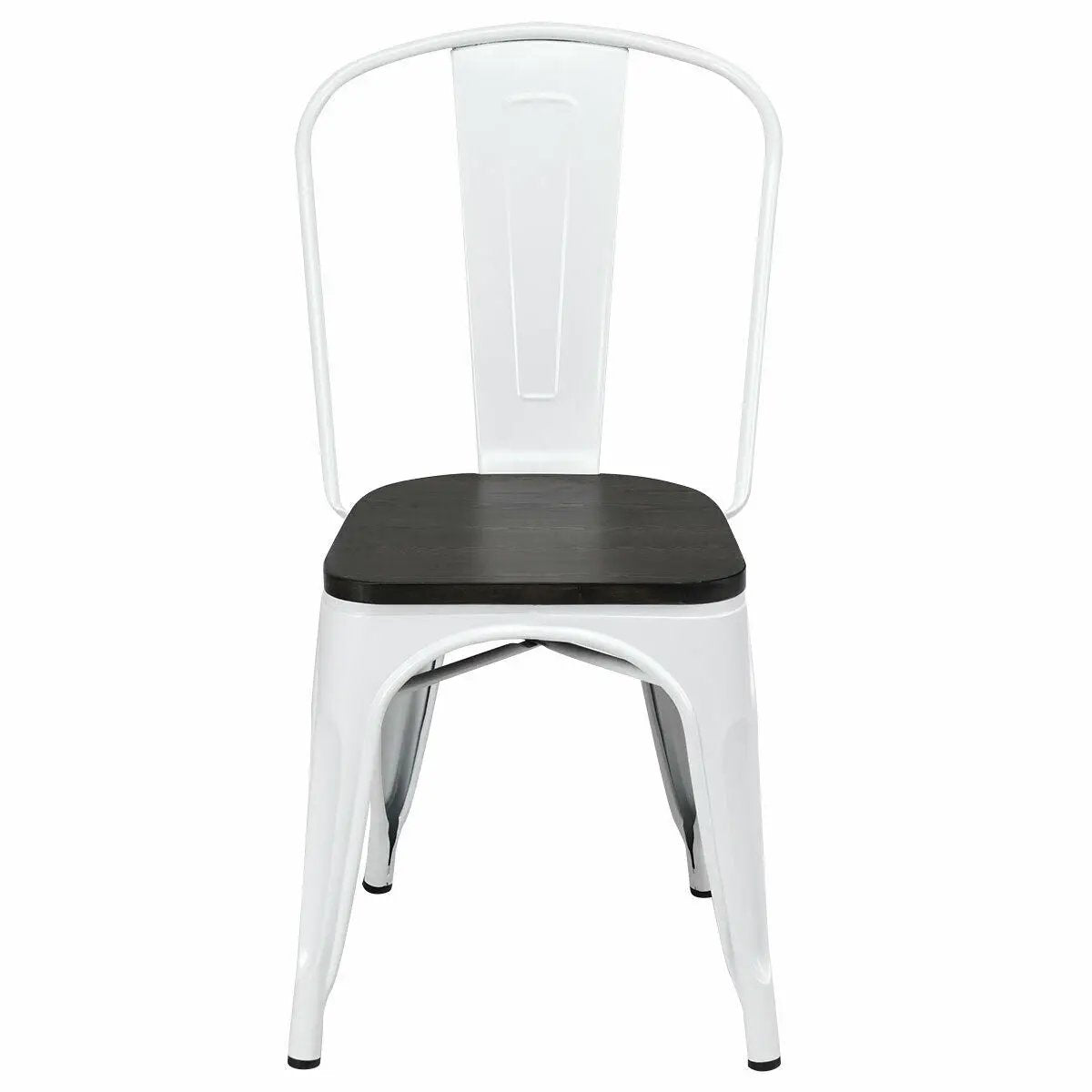 White Tolix-style metal dining chair with wood seat on Tampa Home & Garden Store