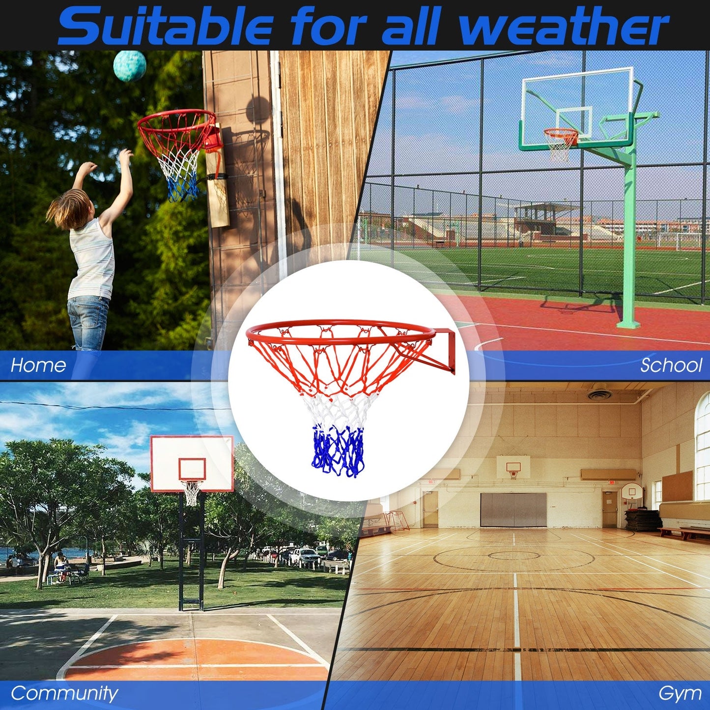 18-inch basketball rim with all-weather net by DirectDeals for indoor outdoor use on Tampa Home & Garden Store