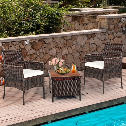 2 Pieces Outdoor PE Rattan Armchairs with Removable Cushions - Tampa Home & Garden Store