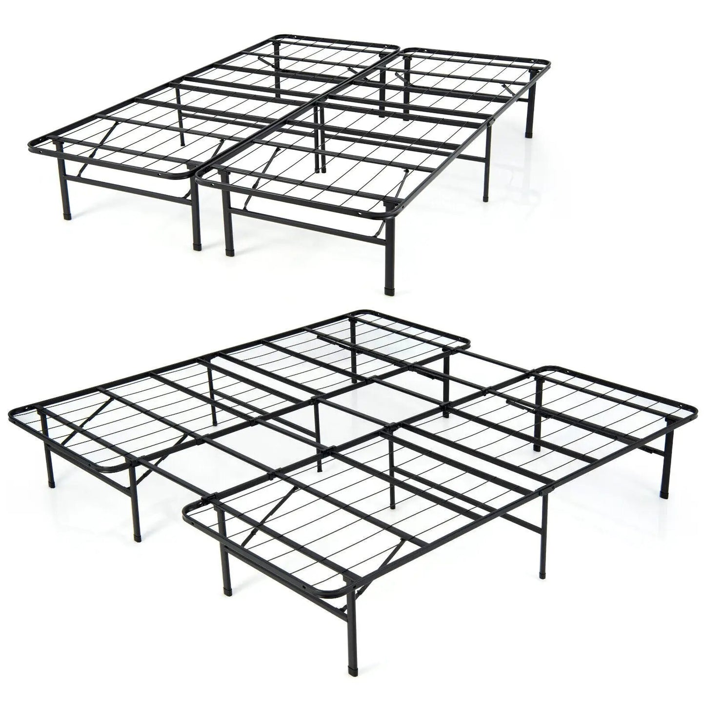 Queen/King Size Folding Steel Platform Bed Frame for Kids and Adults-King Size - Tampa Home & Garden Store