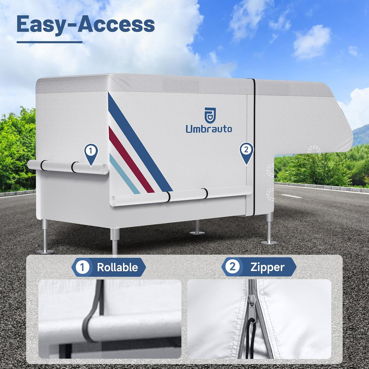 Umbrauto slide-in truck camper cover 300D Oxford waterproof silver-coated all-weather protection on Tampa Home & Garden Store