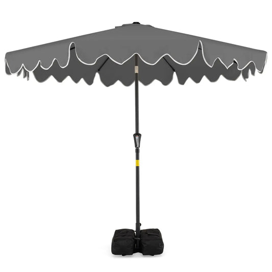 9ft DirectDeals outdoor umbrella gray canopy with weighted base on Tampa Home & Garden Store