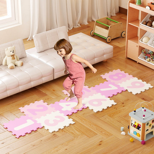 9 Pieces Interlocking Foam Puzzle Floor Mat with 3 Marker Discs - Tampa Home & Garden Store