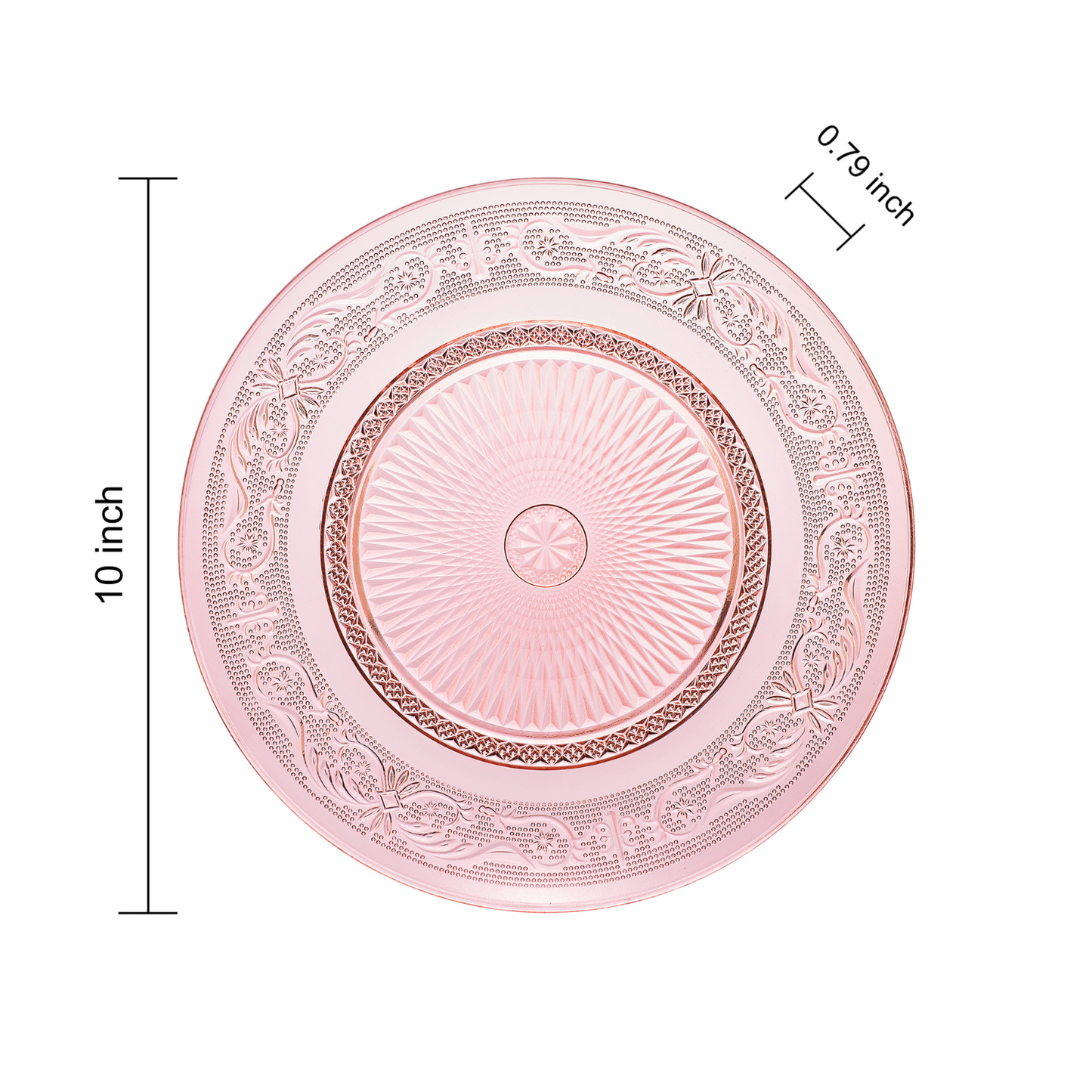 Blush Vintage Glass Plates and a Set of Six