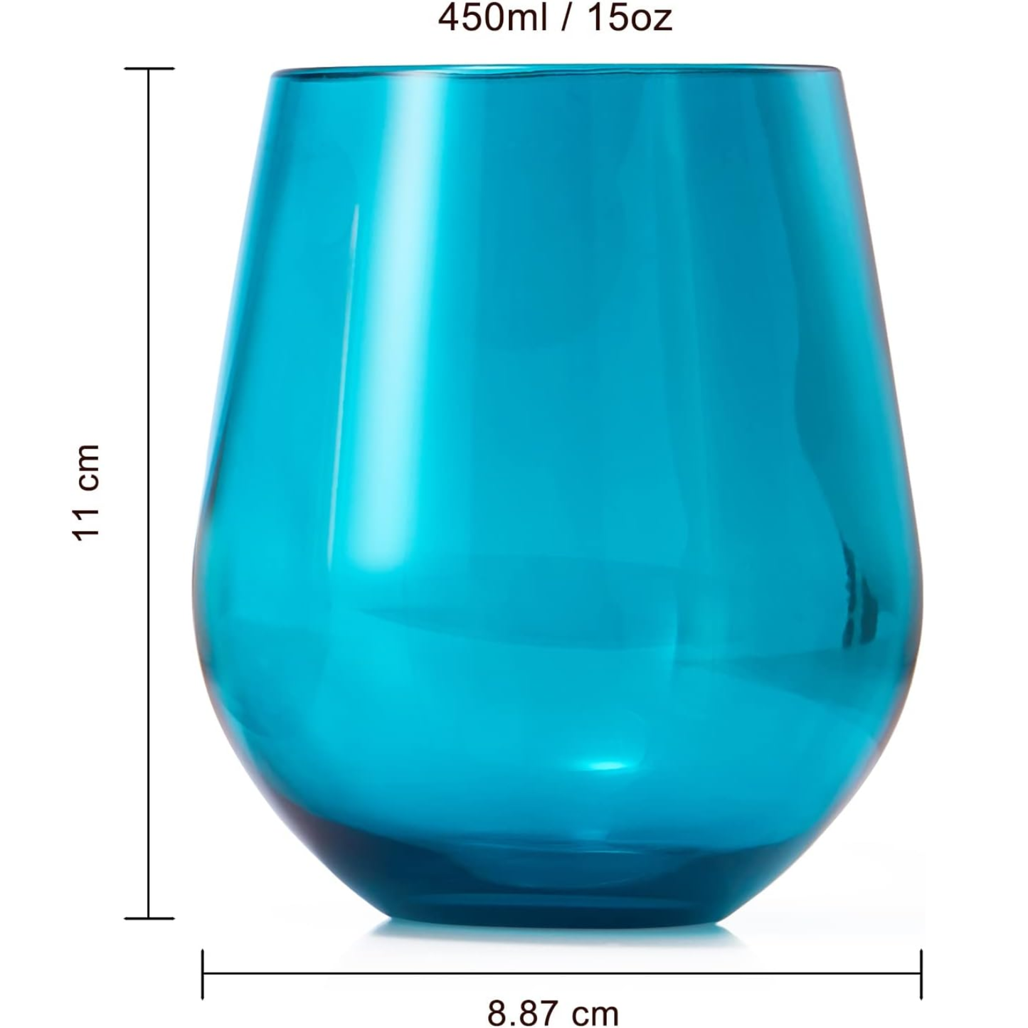 Eze Acrylic Stemless Wine Glassware and Set of 6