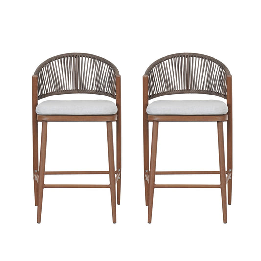 Outdoor Counter Stools with Wicker and Metal