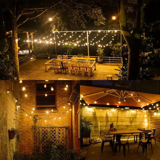 🌞 25ft Solar-Powered Outdoor String Lights with Remote – Warm LED Ambiance for Patio, Garden, Backyard & Events | Eco-Friendly & Weatherproof - Tampa Home & Garden Store