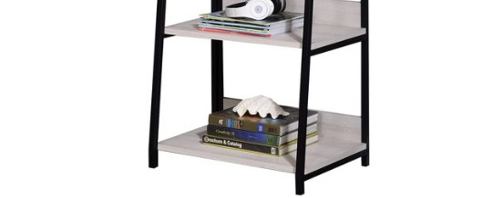 Wendral 24W Bookshelf natural & black finish, metal frame, light wood shelves HouseOfZazla on Tampa Home & Garden Store