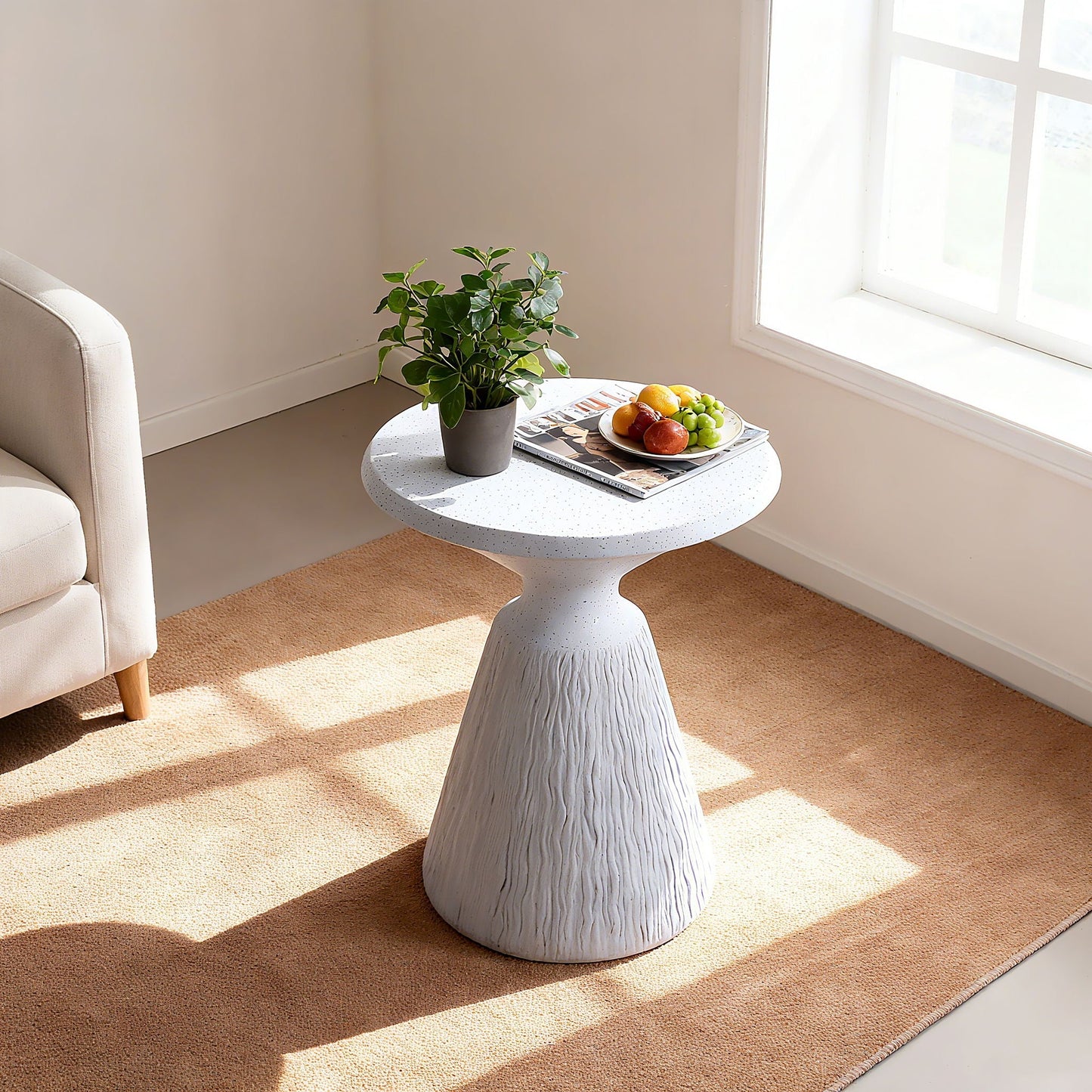 Modern Outdoor Round Garden Stool and Side Table
