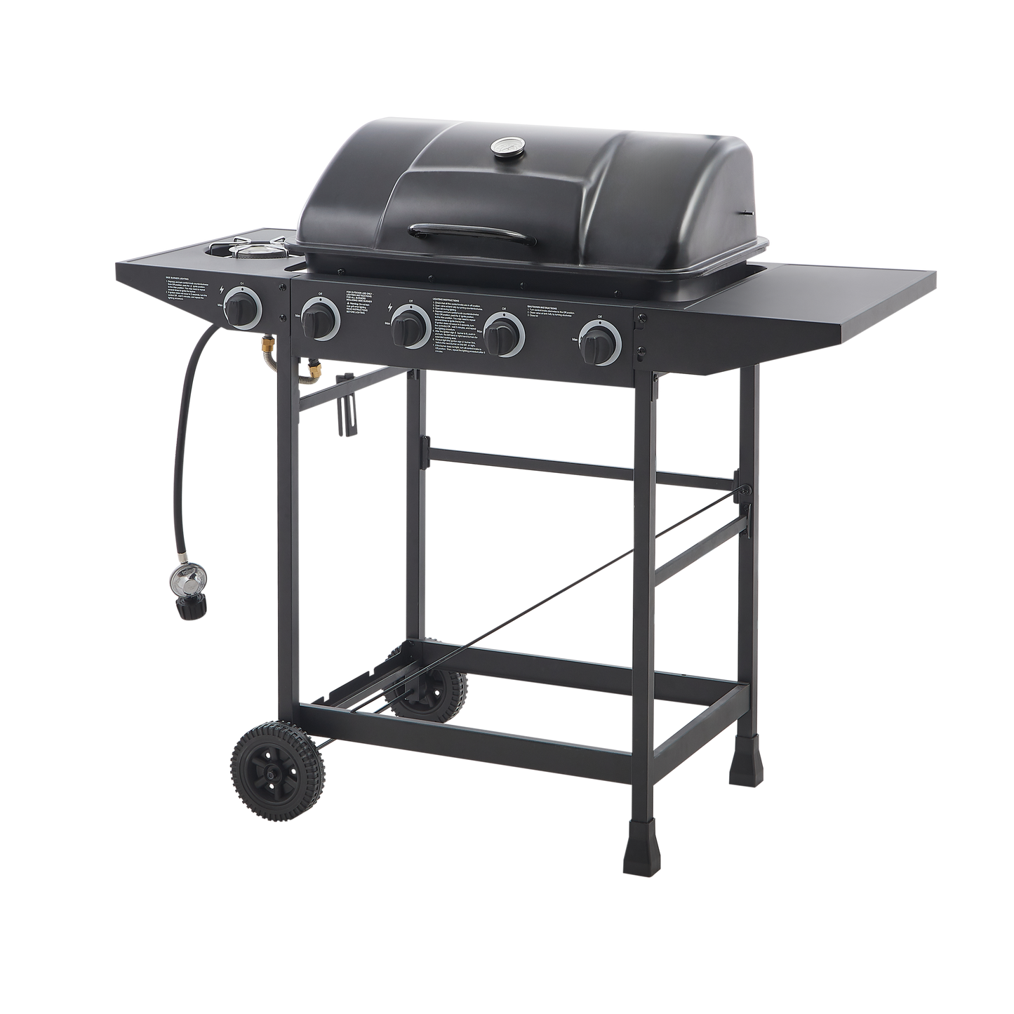 Four Burner Propane Grill and Side Burner Cart