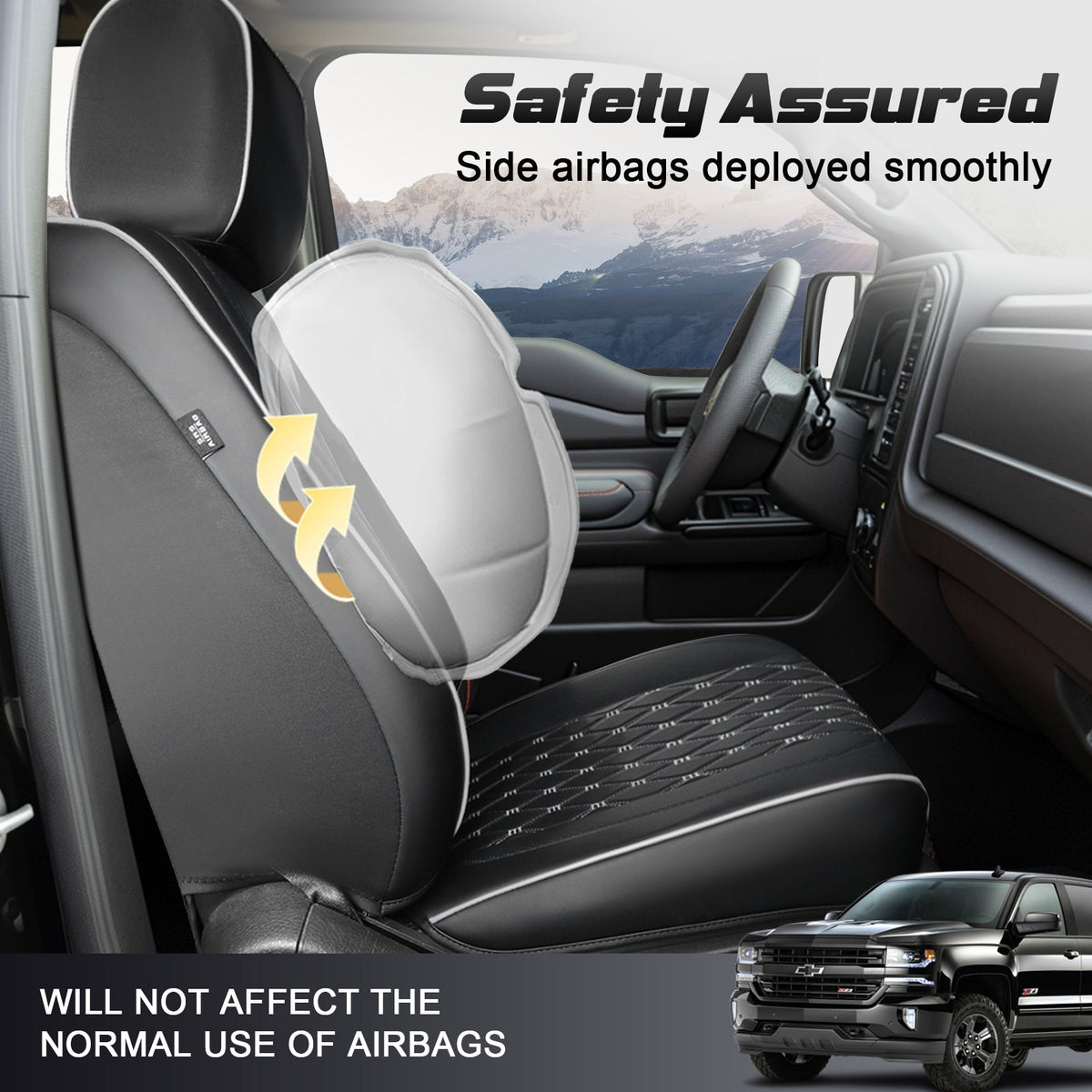Umbrauto seat cover for pickup trucks, gray Nappa leather, waterproof, airbag compatible on Tampa Home & Garden Store