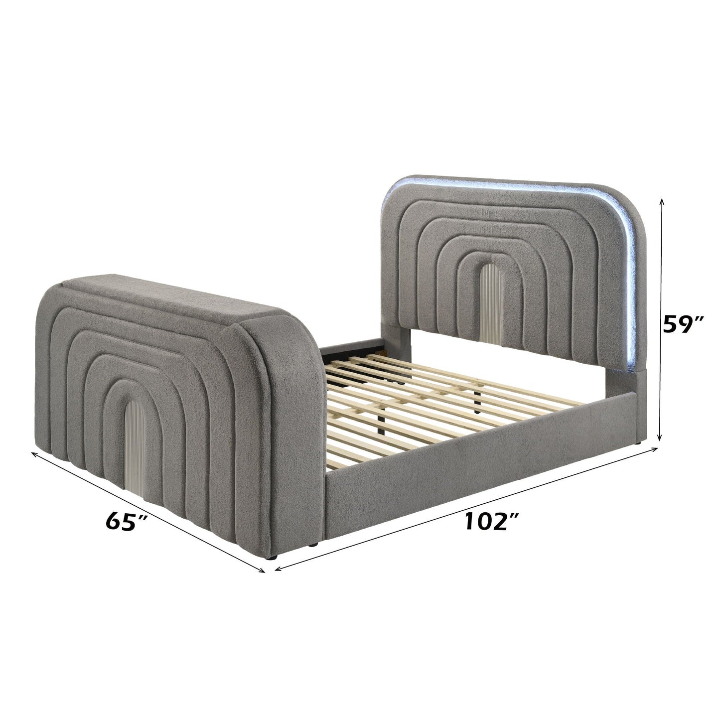 Smart Bed with LED Fireplace and Bluetooth