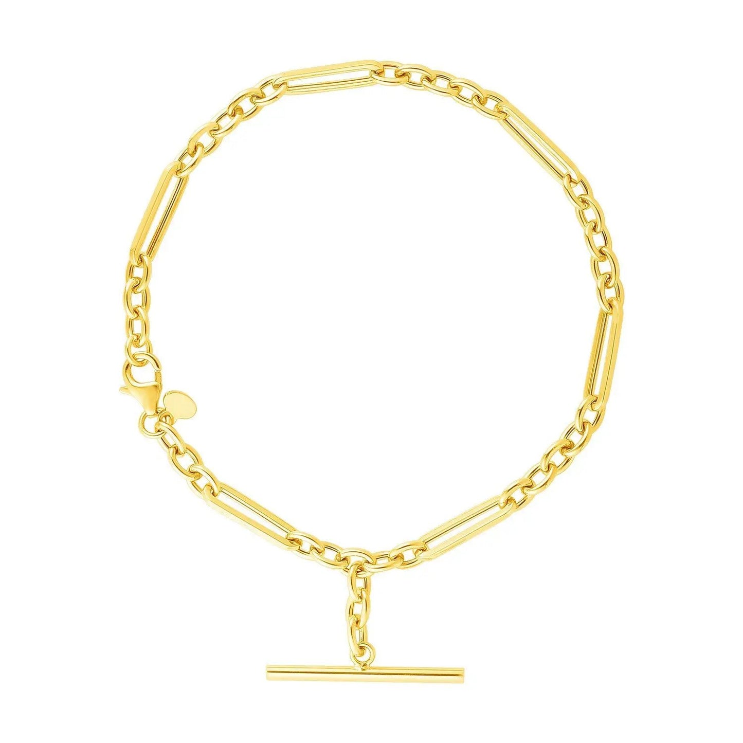 14k yellow gold bracelet with oval and round links and toggle clasp by Bids.com on Tampa Home & Garden Store