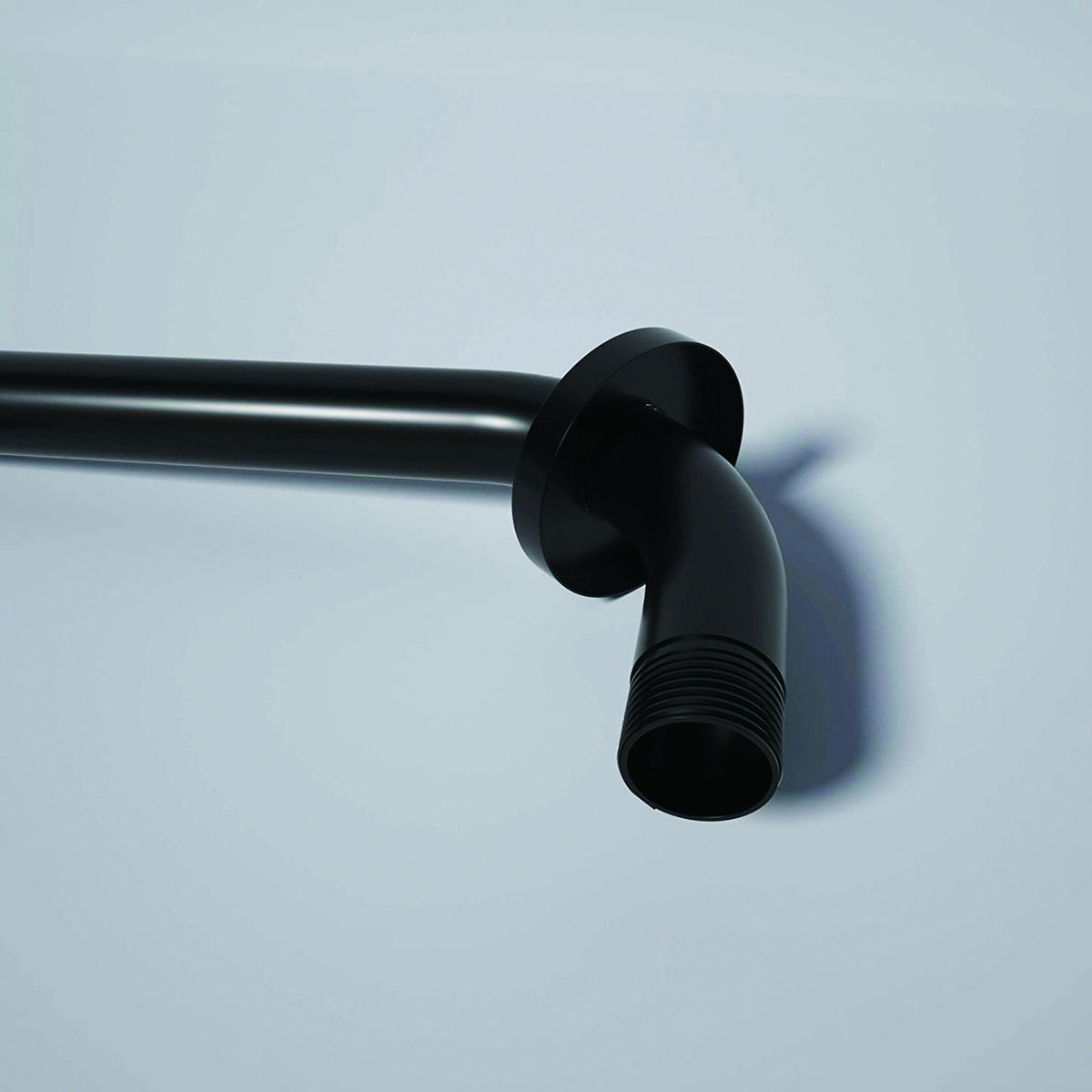 Matte black 16-inch shower arm with flange in stainless steel, HouseOfZazla shower wall kit on Tampa Home & Garden Store