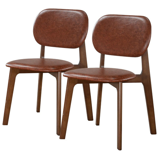 Kelsey Dining Chair Set of 2 brown leatherette seats and backs with wood legs on Tampa Home & Garden Store