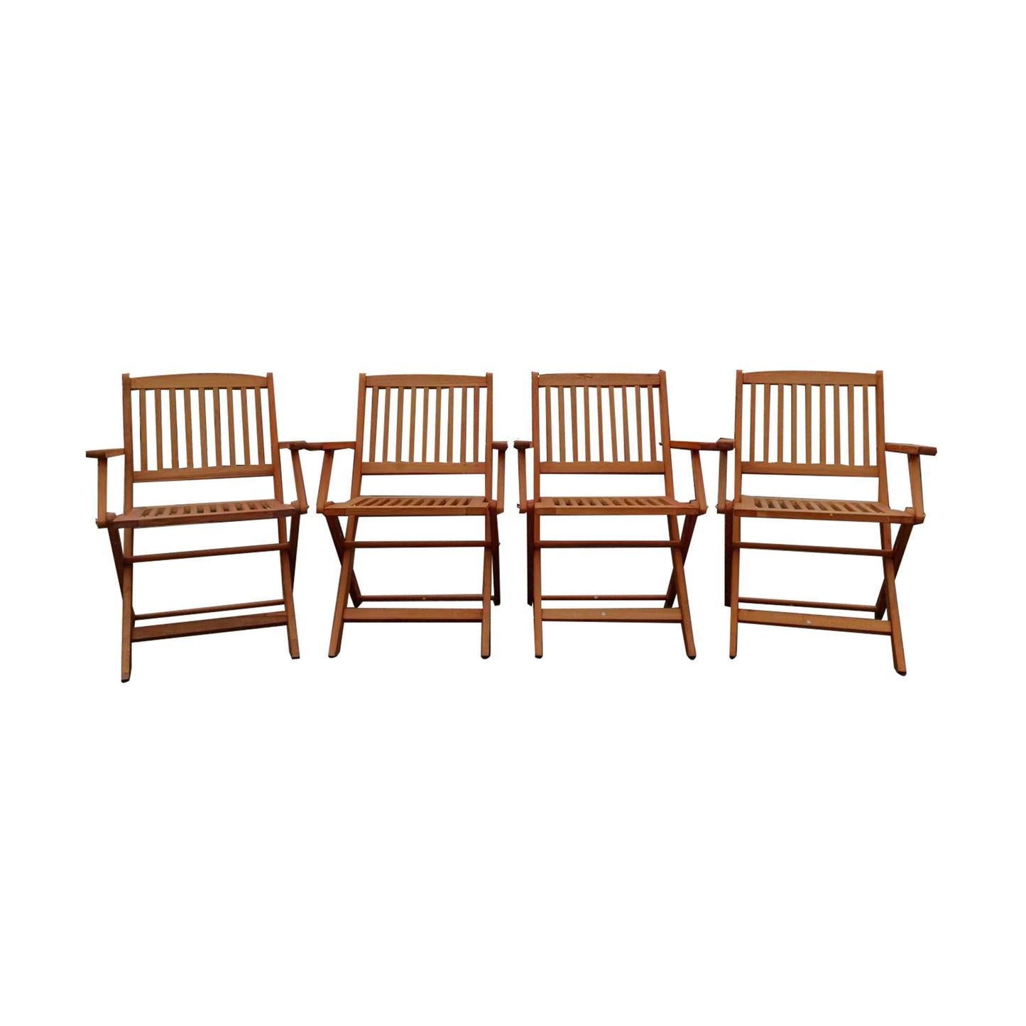 Foldable Teak Patio Set and Four Outdoor Chairs