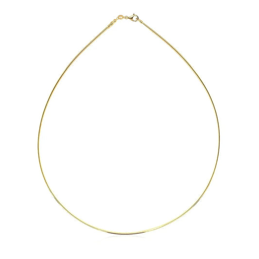 14k yellow gold omega round chain necklace by Bids, slim, high-polish on Tampa Home & Garden Store