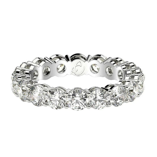 Round cut lab-grown diamond eternity ring in 14k white gold, 2 ctw FG/VS2, by Bids.com on Tampa Home & Garden Store