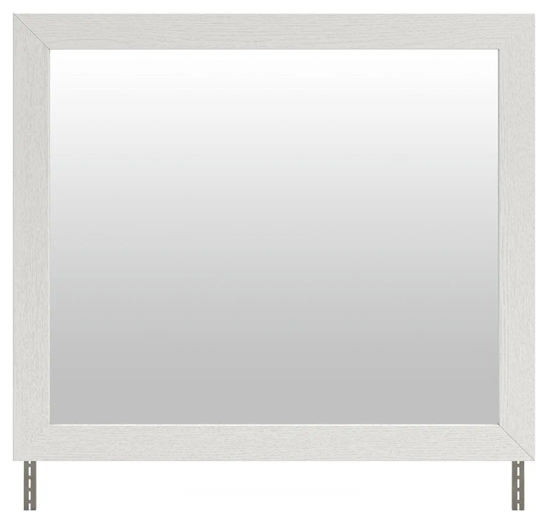 Savonport bedroom mirror, white wooden frame, rectangular reflective glass on Tampa Home & Garden Store