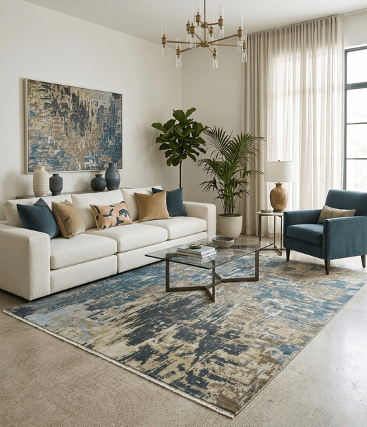 9x12 Fine Hand Knotted Brown Multicolor Modern Abstract Wool Area Rug | AGR34 - Tampa Home & Garden Store