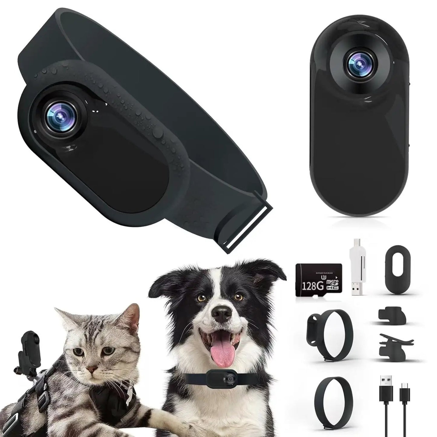 Cámara portátil con clip magnético para cuello, cámara deportiva de pulgar HD, cámara para mascotas para exteriores, grabadora portátil para ciclismo