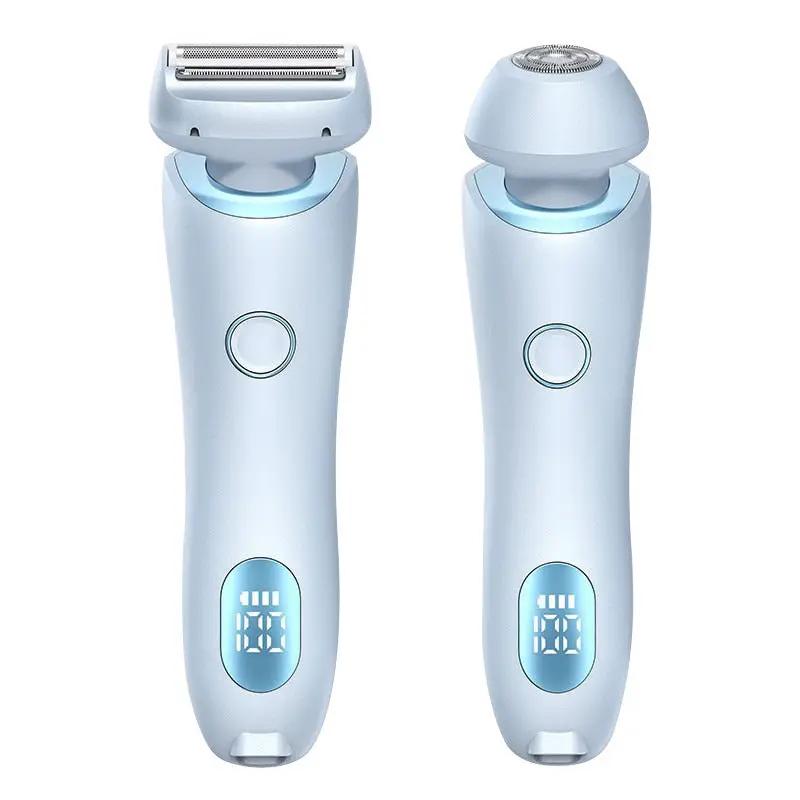 2-in-1 women's hair shaving epilator, light blue cordless with digital display on Tampa Home & Garden Store