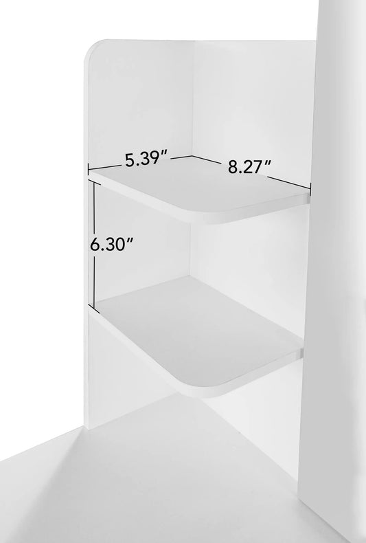 White makeup vanity desk with 2 drawers and curved edge on Tampa Home & Garden Store