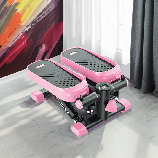 Home Office Stepper pink with LCD monitor, two pink pedals and black frame on Tampa Home & Garden Store