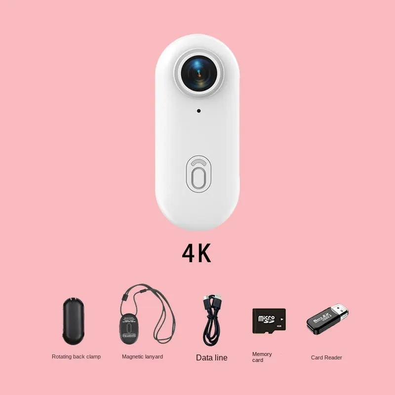 Thumb Bike Camera with Magnetic Back Clip, white 4K compact cam with 5 accessories on Tampa Home & Garden Store
