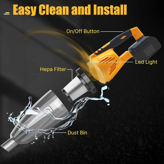 3 in 1 Cordless Handheld Vacuum Blower 10kPa Compatible 20V Battery Car Home - Tampa Home & Garden Store