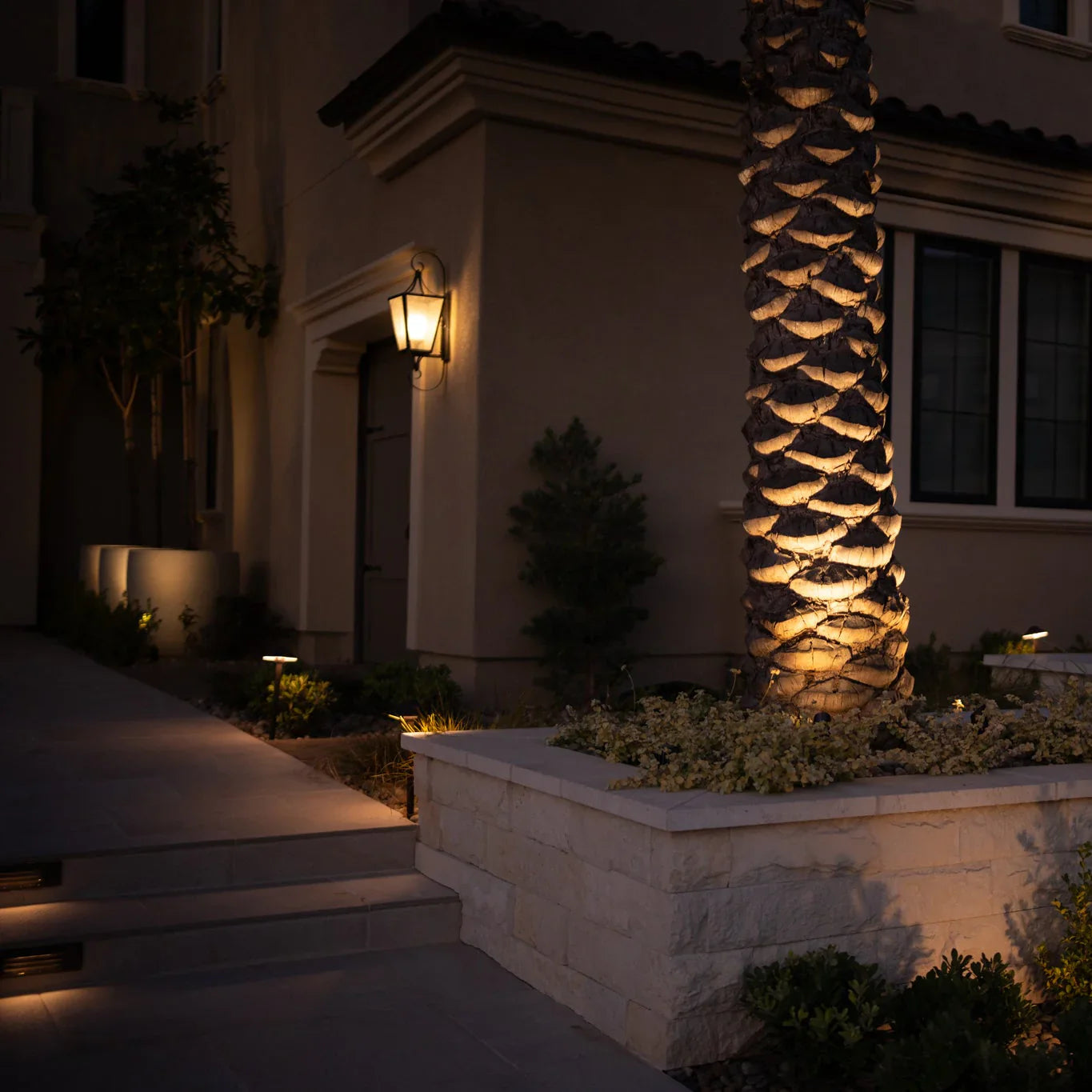 Tulay Antique Brass Louvered Step Light Low Voltage Landscape Lighting