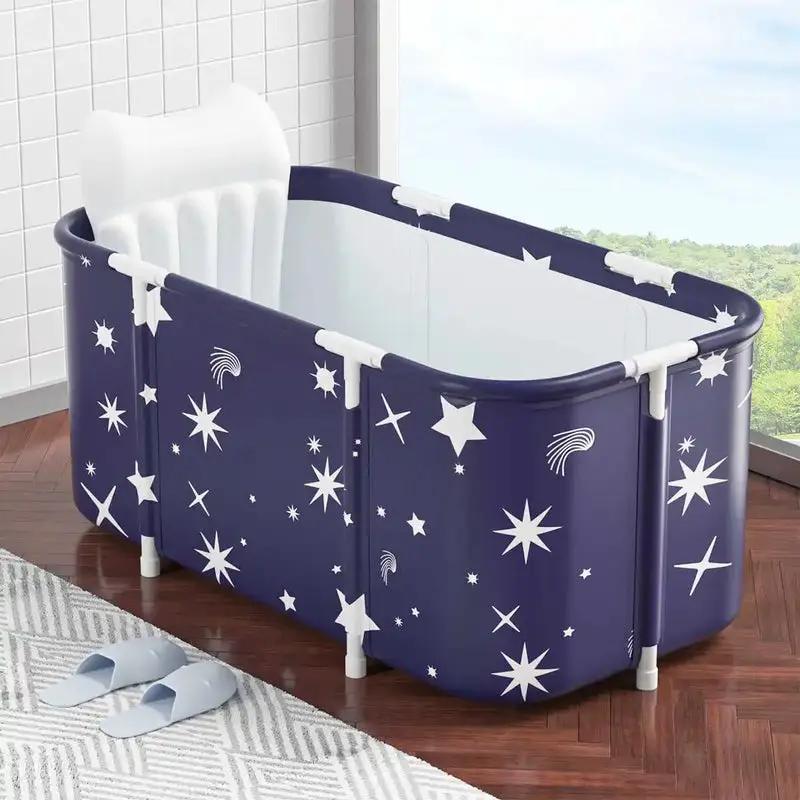 Bañeras Plegables de 120 CM, Cubo de Baño, Barril de Ducha Engrosado, Bañera de Hielo para Adultos, Piscina para Bebés, Aislamiento, Bañera SPA Familiar